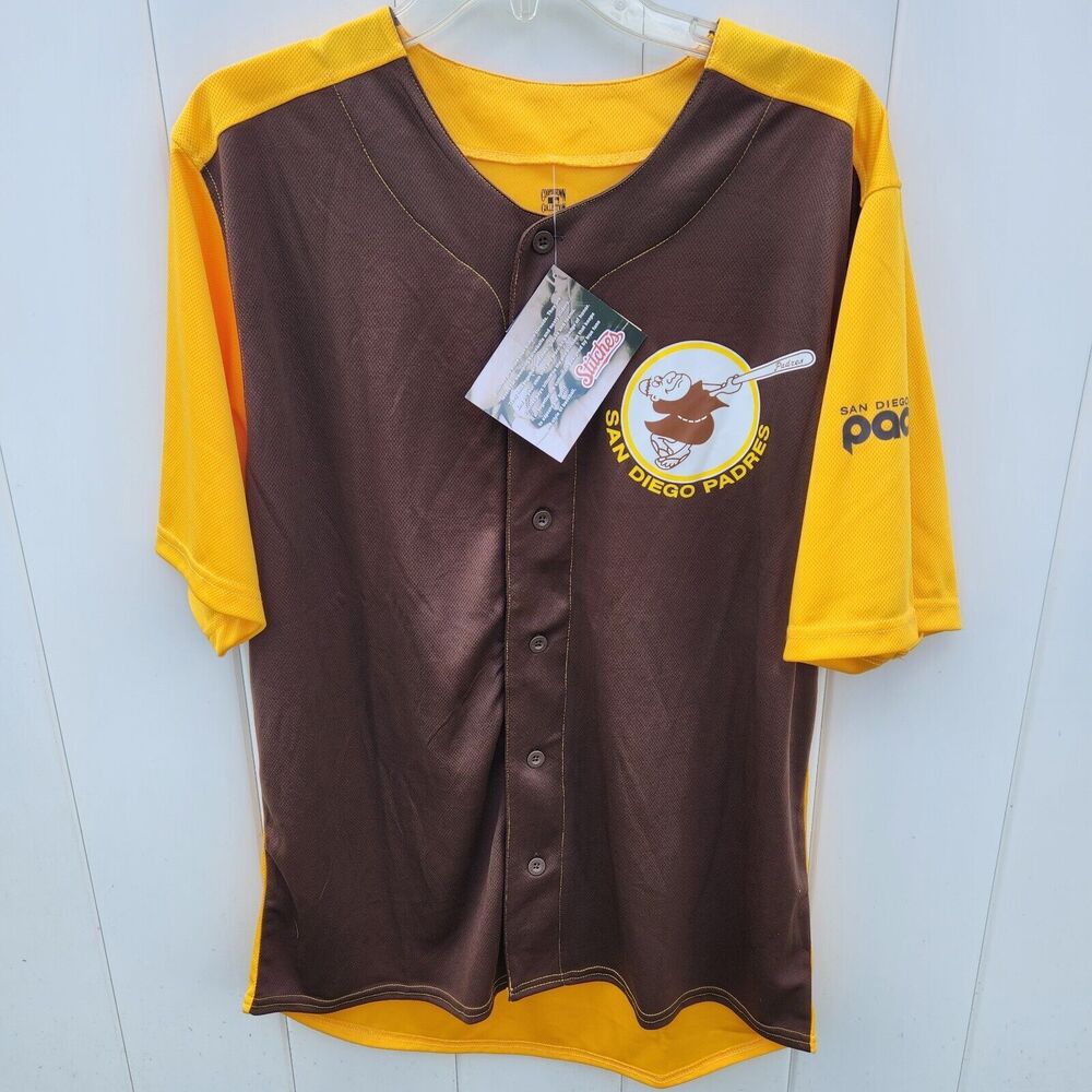 San Diego Padres Baseball Jersey Men’s Sz L Cooperstown Collection Stitc…
